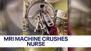 Nurse crushed by accident with MRI machine  KTVU [upl. by Pomeroy]