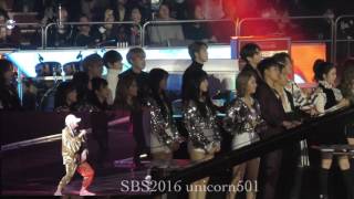 sbs gayo daejun 2016 BTS reaction to HipHopstage [upl. by Enomyar]