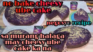 NO BAKE CHEESY UBE CAKE LUTOKOTOH [upl. by Tatia678]