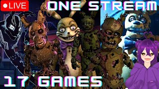 ALL FNAF GAMES MARATHON PART 2 STILL ALL IN ONE DAY  Vtuber Plays FNAF Games [upl. by Thurman]