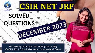 CSIRUGC NET JRF Questions Discussed December 2023 csirnetjrf lifesciences csir nta csirnet [upl. by Ardnik]