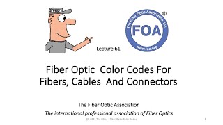 Lecture 61 Fiber Optic Color Codes [upl. by Gavette]