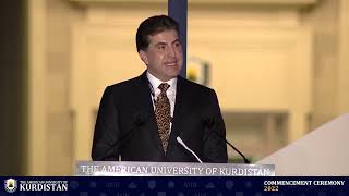 President Nechirvan Barzani at AUKs 2022 Commencement Ceremony [upl. by Drhcir]