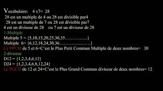 cour multiple et diviseur cm2 [upl. by West]