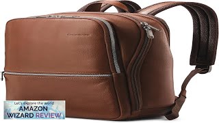 Samsonite Classic Leather Slim Backpack Cognac One Size Review [upl. by Naivatco]