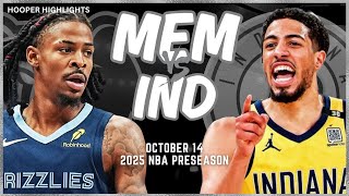 Memphis Grizzlies vs Indiana Pacers Full Game Highlights  Oct 14  202425 NBA Preseason [upl. by Cirdet]