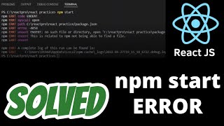 npm err code enoent react  How to fix npm start not working error in React JS [upl. by Buyer410]