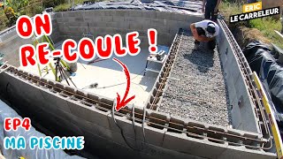 JE CONSTRUIS MA PISCINE MOI MEME EP4 Plage immergée et Remplissage des blocs [upl. by Laumas]