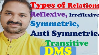 Types of Relations  Reflexive  Irreflexive  Symmetric  Anti Symmetric  Transitive DMS [upl. by Chelsea]