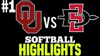 OU vs San Diego State College Softball 2024 Mary Nutter Classic [upl. by Kyne]