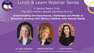 Lunch amp Learn Webinar Series  Educators Working with Military Children with Special Needs [upl. by Eloci]