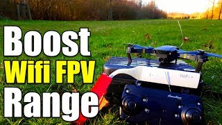 How Far will it Go Eachine E58 Drone Wifi FPV Range Booster and Test Flight [upl. by Fabozzi]