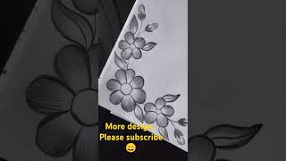 How to draw flower border design  Project design by pencil shorts viralshorts [upl. by Odericus]