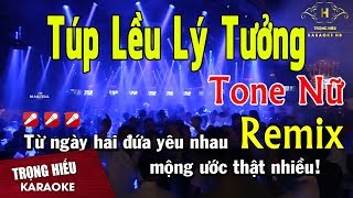 Karaoke Túp Lều Lý Tưởng Remix Tone Nữ Nhạc Sống  Trọng Hiếu [upl. by Paymar]