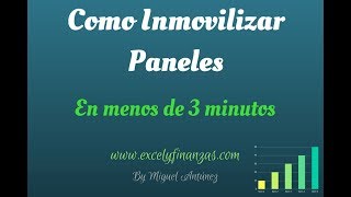 Como Inmovilizar Paneles en Excel [upl. by Rudiger]