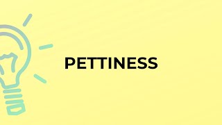 What is the meaning of the word PETTINESS [upl. by Sitsuj784]