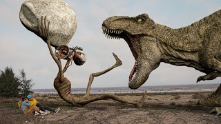 TRex VS Siren Head Part 2  Best Realistic Dinosaur  Jurassic World Dominion IRL  Teddy Chase [upl. by Suzan599]