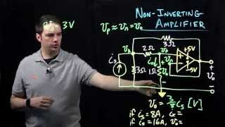 Circuits I Example with NonInverting Amplifier Circuit [upl. by Marcelline]