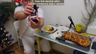 Vánoční vaření a pečení kapr na másle bramborový salát a vánočka  Český recept  návod  CZ 1080p [upl. by Kartis]