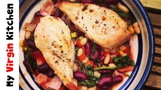 Tuscan Chicken with Beans Recipe MYVIRGINKITCHEN [upl. by Hazeghi]