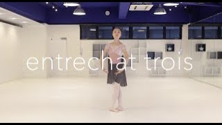 アントゥルシャ トロワ  entrechat trois【バレエ動画辞典・バレエTV】 [upl. by Idac464]