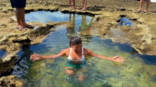 PISCINAS NATURAIS NO LUGAR MAIS PRÓXIMO DA ÁFRICA NADEI COM PEIXINHOS [upl. by Sldney481]