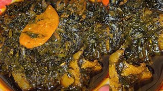 🇨🇲 How to cook Cameroonian Eru with Spinach  Recipe with measurements [upl. by Yecniuq698]