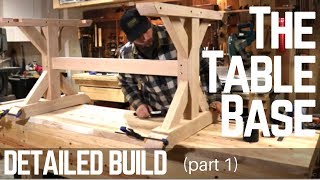 How To Build A Farmhouse Trestle Table Base  Detailed Version  Woodworking  Make [upl. by Drucill511]