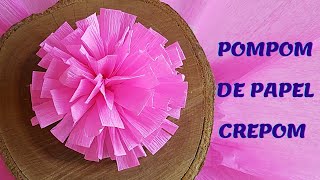 DIY POMPOM DE PAPEL CREPOM FÁCIL DE FAZER [upl. by Catha424]