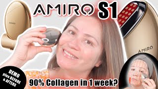 AMIRO S1 Facial RF Skin Tightening Device  DEMO W BEFORE amp AFTER RESULTS [upl. by Anelam968]