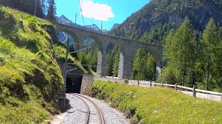 ★ 4K 🇨🇭Chur  Albulabahn  St Moritz summer cab ride Switzerland 072020 [upl. by Strawn198]