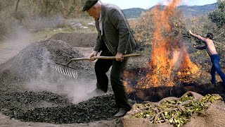 El CARBÓN VEGETAL o picón Transformación tradicional de madera en carbón en 1991  Documental [upl. by Igor]