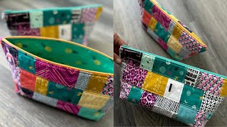 How to Sew a Scrappy Zipper Pouch Tutorial with Crafty Gemini [upl. by Esirehc]