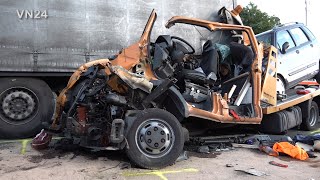 22092022  VN24  Fahrer überlebt diesen HorrorCrash auf der A1 bei Gevelsberg [upl. by Airrej612]