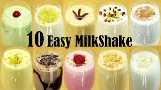 10 Easy Milkshake Recipe – How to Make Milkshake at Home [upl. by Yesac]