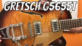 Gretsch G5655TQM Electromatic Center Block Jr SingleCut Quilted Maple with Bigsby  Sweet Tea [upl. by Earehc]