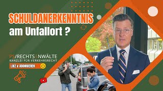 Schuldanerkenntnis am Unfallort  Keine gute Idee [upl. by Cathe]