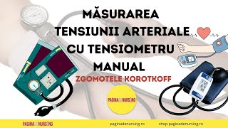 Măsurarea tensiunii arteriale cu tensiometru manual Tehnica AMG [upl. by Gmur]