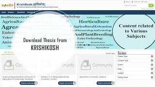 How to download thesis pdf from Krishikosh  100 working  Hindi [upl. by Raeann]