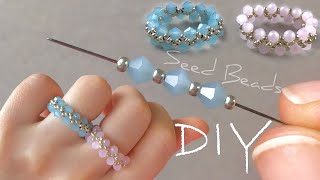 Beaded Rings Tutorial How to Make Ring With Beads [upl. by Ahsilaf982]