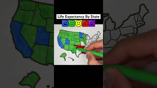 Life Expectancy By State 🇺🇸 Interesting USA Maps usa unitedstates map geography states [upl. by Marita]