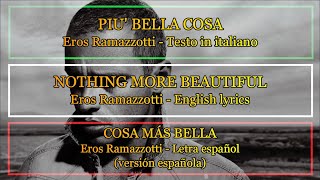 PIÙ BELLA COSA  Eros Ramazzotti 1996 Letra Español English lyrics testo italiano [upl. by Teuton]