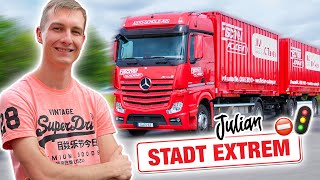 LKW Fahrstunde Stadt EXTREM inkl Anhänger mit Julian amp Siggi 🔥  Fischer Academy [upl. by Eigna]