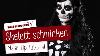 Skelett schminken  Tutorial  buttinette TV MAKEUP TUTORIAL [upl. by Domonic368]