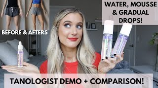 Tanologist Application Demo amp Comparison  Express Tan Water Mousse Face  Body Drops [upl. by Aitas]