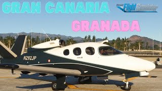 Stunning sunrise flight from Gran Canaria to Granada  MSFS Cirrus Vision Jet SF50 FlightFX [upl. by Clarice267]