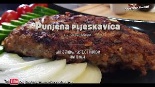 Punjena PLJESKAVICA recept  Kako spremiti pljeskavicu [upl. by Claudian]