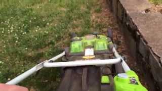 Greenworks 25302 Lawnmower 1 Year Follow Up Twin Force Rechargeable Mower [upl. by Yemrots619]