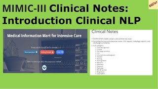 MIMICIII Clinical Notes Introduction Clinical NLP Series NLP [upl. by Adlei853]