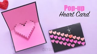 HOW TO MAKE POP UP HEART CARD  Pop up Card  3D Heart Card [upl. by Ssegrub]